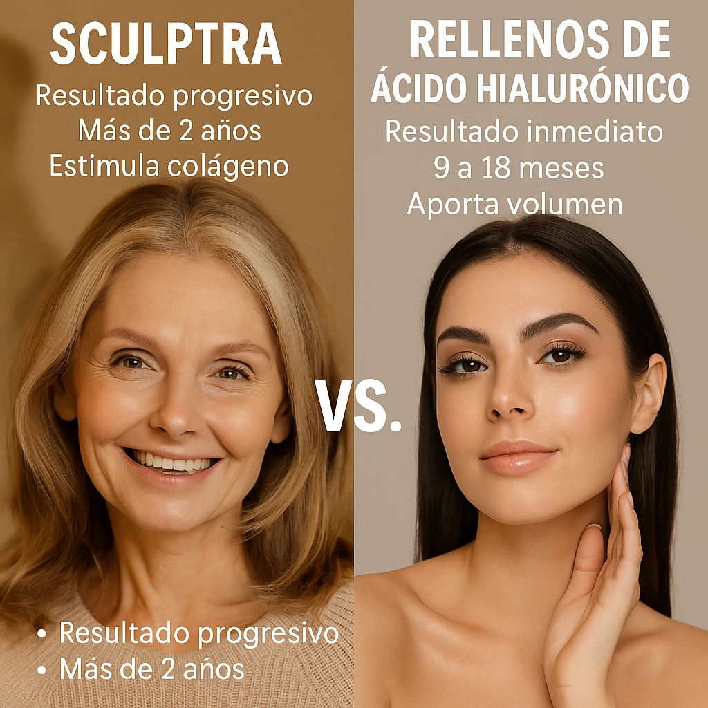 Sculptra vs rellenos de ácido hialurónico