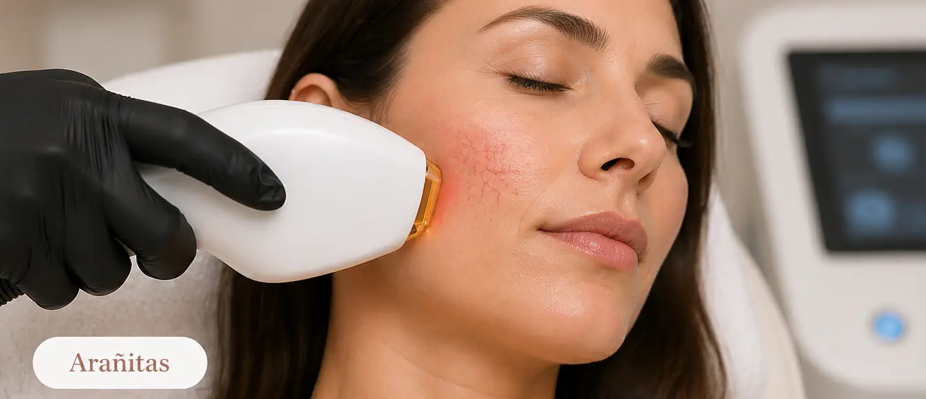 Tratamiento de luz pulsada para arañitas vasculares