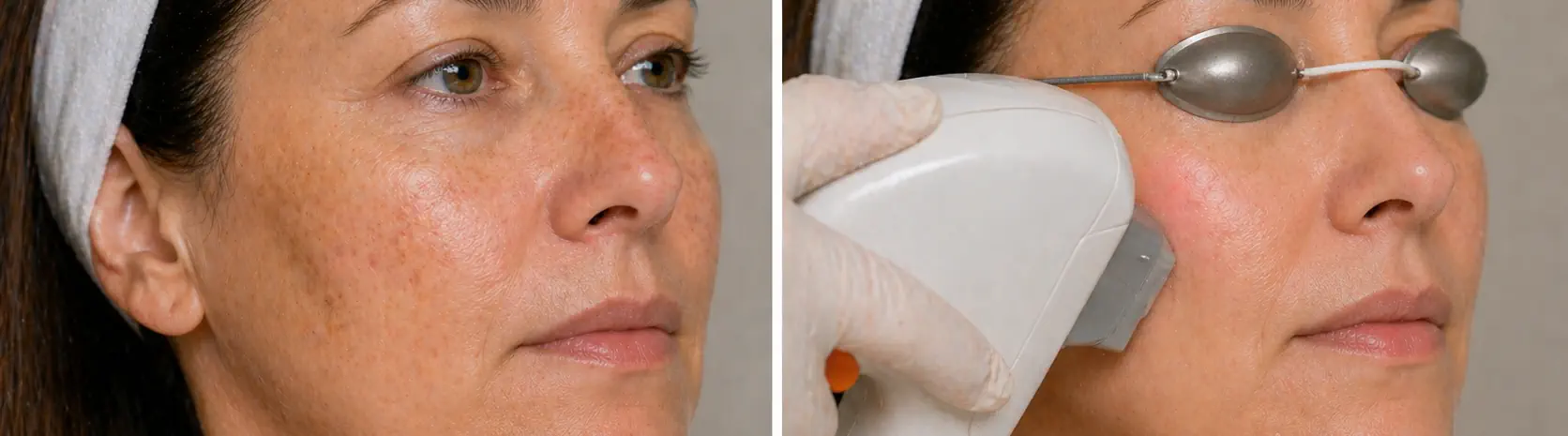 Tratamiento de luz pulsada para lentigos solares